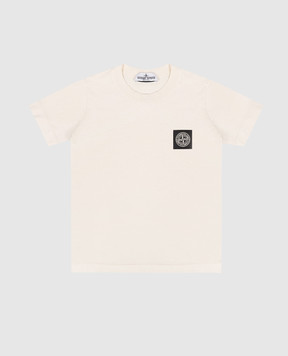 Stone Island Дитяча бежева футболка з нашивкою логотипа L1S162100002S004728