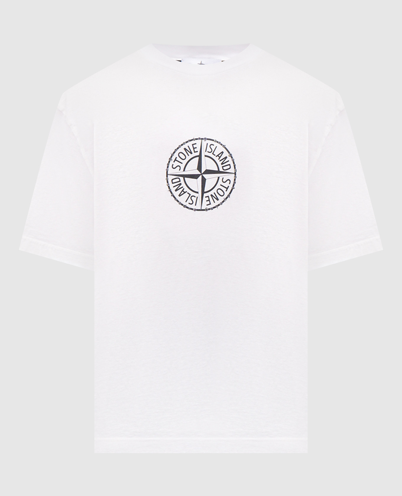 Белая футболка с принтом логотипа