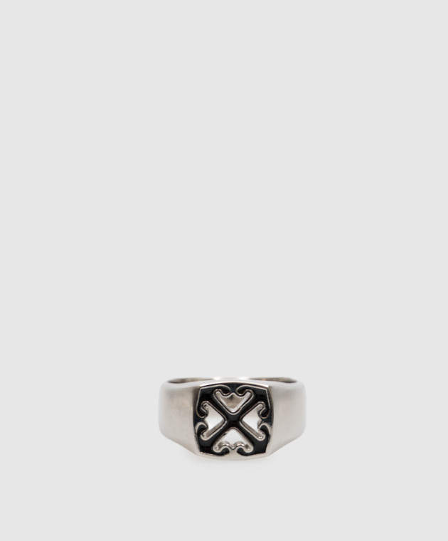 Off-White кольцо с эмблемой OMOC078C99MET001