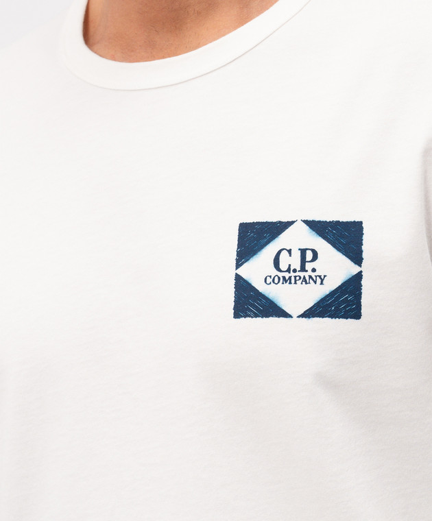 C.P. Company Футболка цвета айвори с принтом логотипа MTS267A110656W изображение 5