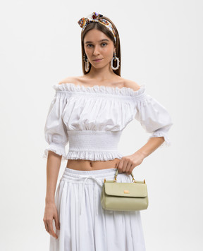 Dolce&Gabbana Зелена шкіряна сумка My Sicily BB7864B7321