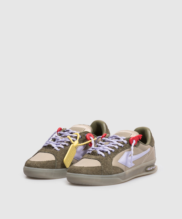 Off-White Комбинированные кроссовки End of Play цвета хаки OWIA28NZ26FAB002 изображение 2