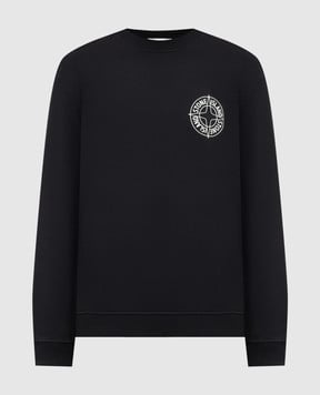 Stone Island Черный свитшот с принтом логотипа L1S156100001S0283