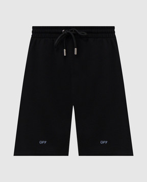 Off-White Чорні шорти з принтом логотипа 44MCI013F5F005