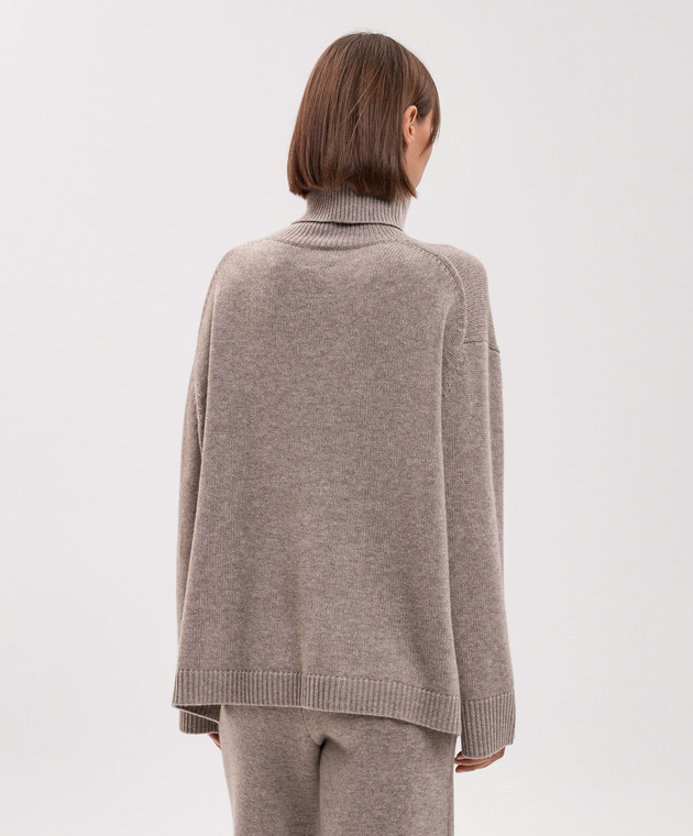 Allude Бежевые брюки из шерсти и кашемира с разрезами 26517614 изображение 4