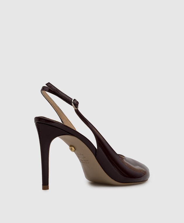 Babe Pay Pls Бордовые кожаные лакированные слингбеки 237804LA изображение 3