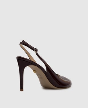 Babe Pay Pls Бордові шкіряні лаковані слінгбеки 237804LA