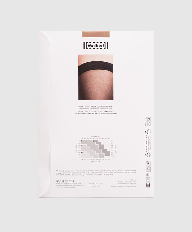 Wolford Чулки бежевого цвета INDIVIDUAL 10 den 21663 изображение 2