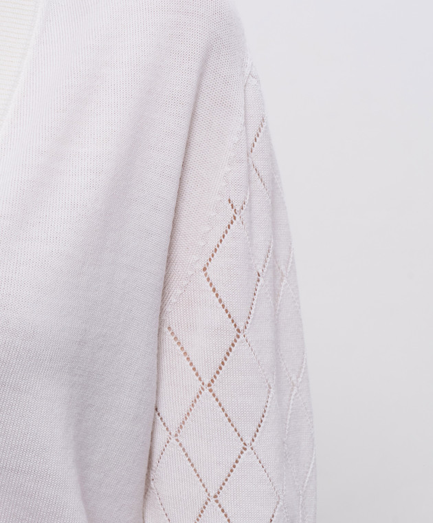 Balmain Пуловер из шерсти цвета айвори HF1KB045KJ99 изображение 5