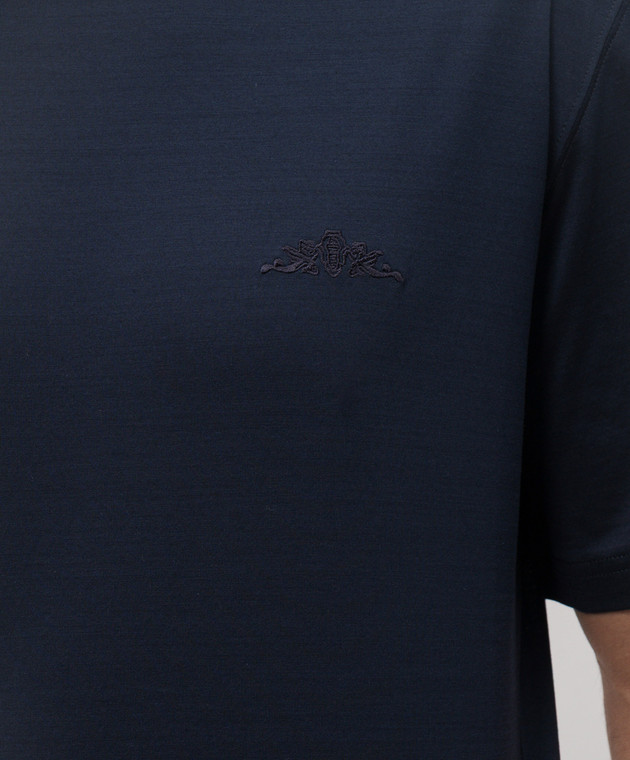 Castangia dal 1850 Синя футболка з вишивкою DMTSDM51S26 зображення 4