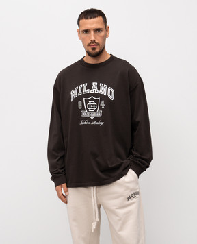 Dolce&Gabbana Коричневый лонгслив с принтом логотипа G8SY0TG7PLR