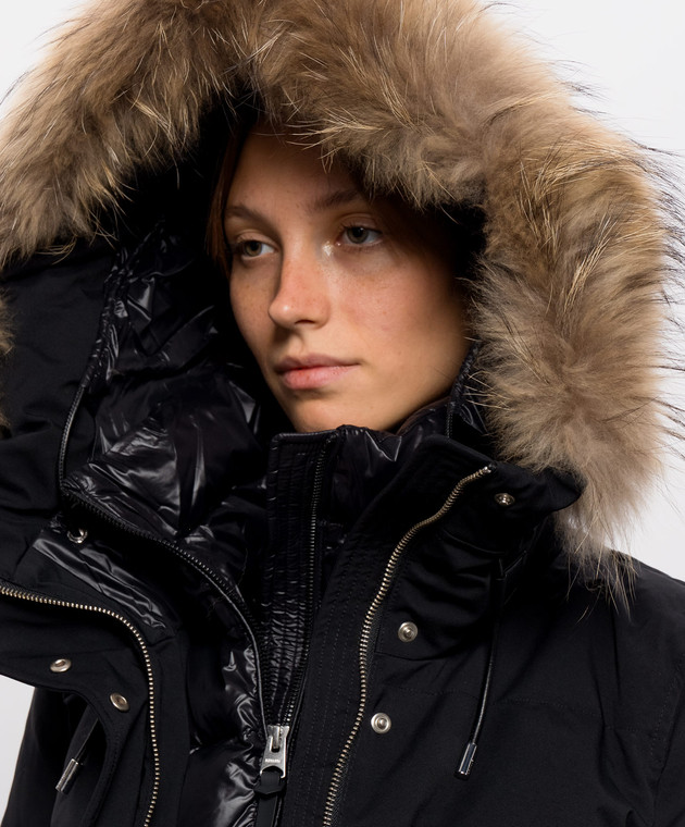 Mackage Чорна пухова куртка NEFI з хутром єнота NEFIF зображення 5