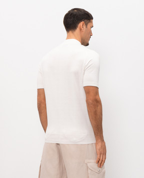 Brunello Cucinelli Біла футболка з вишивкою емблеми M29800104