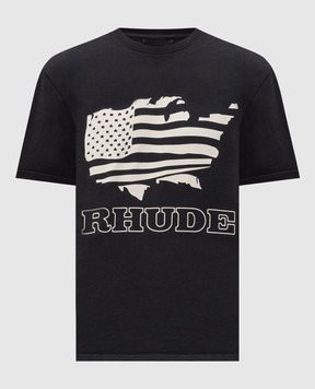 Rhude Чорна футболка з принтом RHSS26TT08012