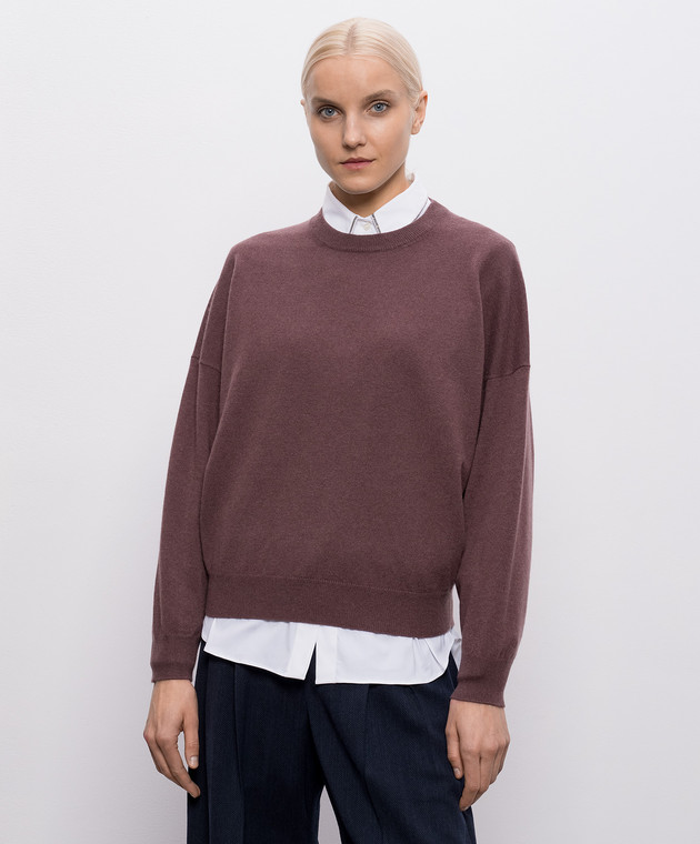 Brunello Cucinelli Свитер из кашемира цвета марсала M12244410P изображение 3