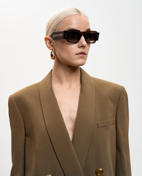 Balmain Коричневі сонцезахисні окуляри Olivier - III із золотом BPS191C52