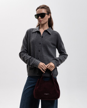Gianni Chiarini Бордова замшева сумка-тоут Dua BS9799CMPL