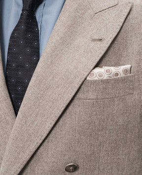 Brunello Cucinelli Бежевый платок-паше из шелка MX8720091