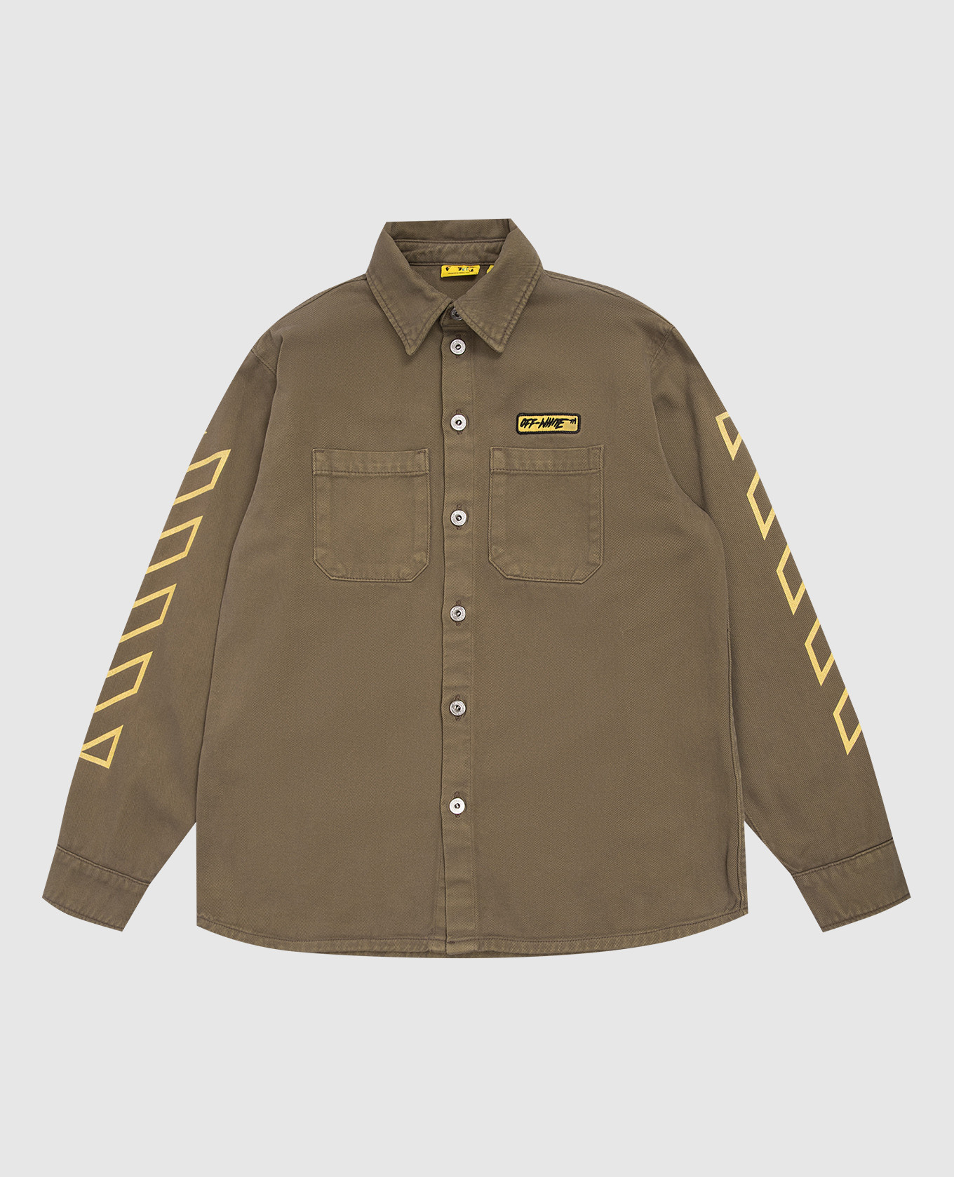 Детская джинсовая рубашка цвета хаки