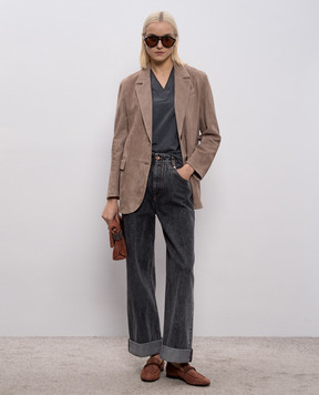 Brunello Cucinelli Серые джинсы с эффектом потертости MA095P4005