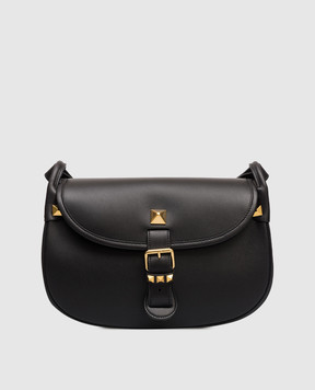 Valentino Чорна шкіряна сумка-седл Rockstud 8W2B0T06FEF