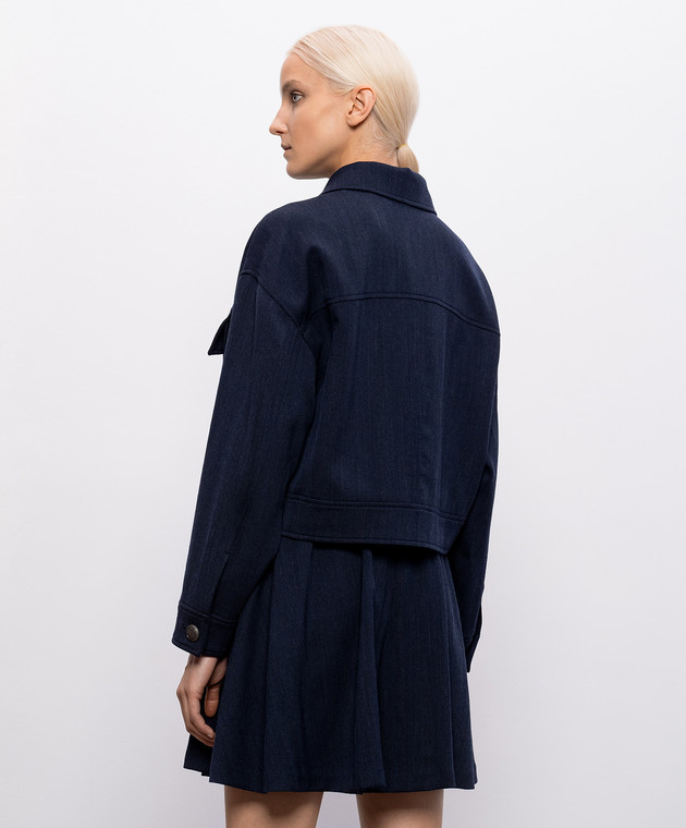 Brunello Cucinelli Синя куртка з вовни у візерунок MB1887597P зображення 4