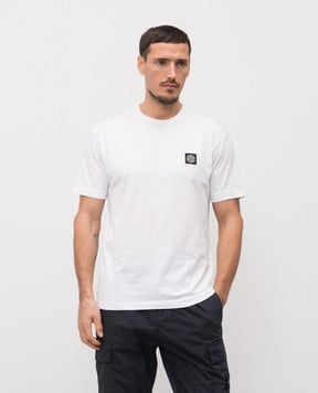 Stone Island Белая футболка с нашивкой логотипа L1S152100027S0013