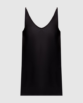 Brunello Cucinelli Чорний топ із шовку з ланцюжком моніль MB179EV802