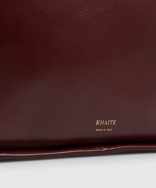 Khaite Бордовая кожаная глянцевая сумка Lori H1043877 изображение 4