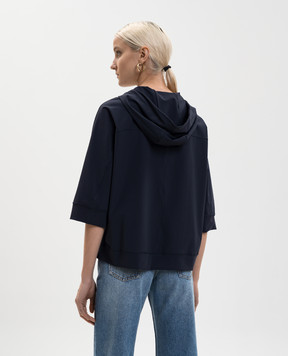 Herno Синє худі з короткими рукавами JG000308D52127