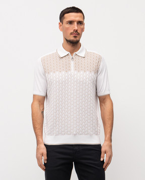 Stefano Ricci Біле поло з шовком K818109P31F26175