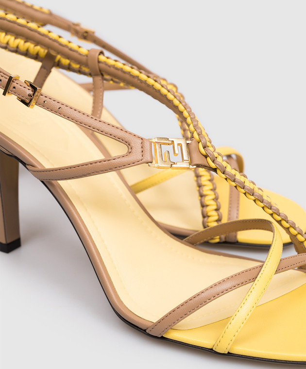 Fendi Коричневі шкіряні босоніжки Fold 8X8984AWL8 зображення 5