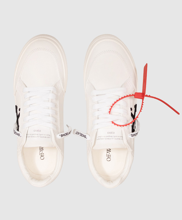 Off-White Белые кроссовки Vulcanized с фактурным логотипом W288C9F003 изображение 4