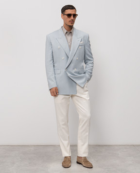 Dolce&Gabbana Серая рубашка Martini из шелка G5ML1TFU1ZA