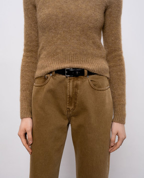 Ami Paris Черный кожаный ремень Paris UBL029AL0104