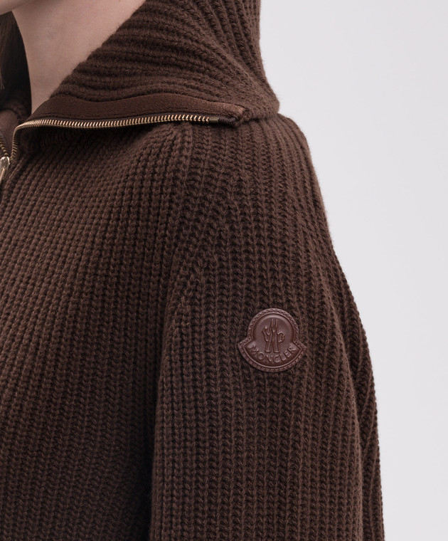 Moncler Коричневый свитер из шерсти и кашемира L20939F00003M4281 изображение 5