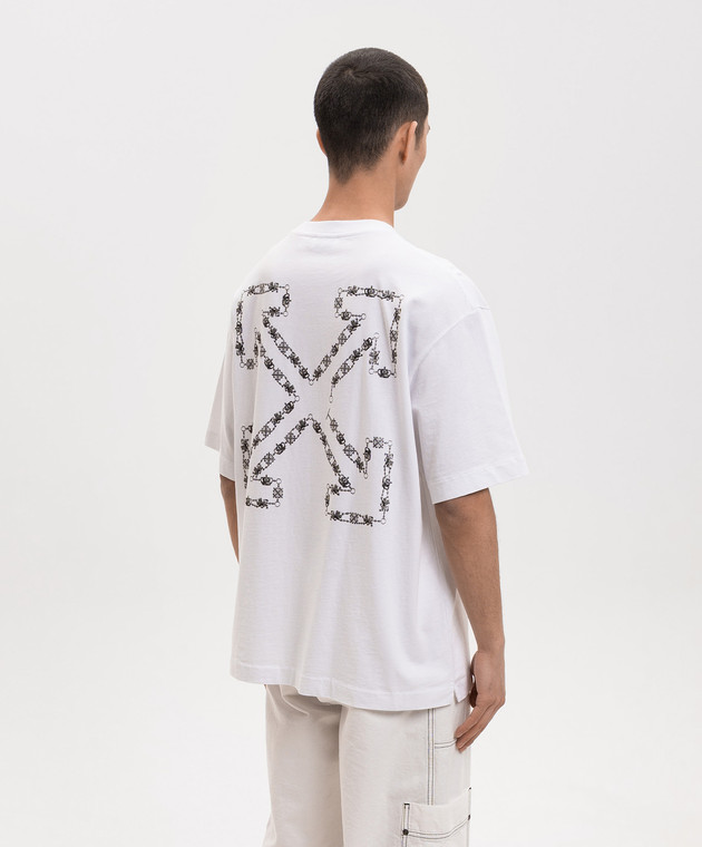 Off-White Біла футболка з принтом емблеми Chain Arrow 44MAA120S26J004 зображення 4