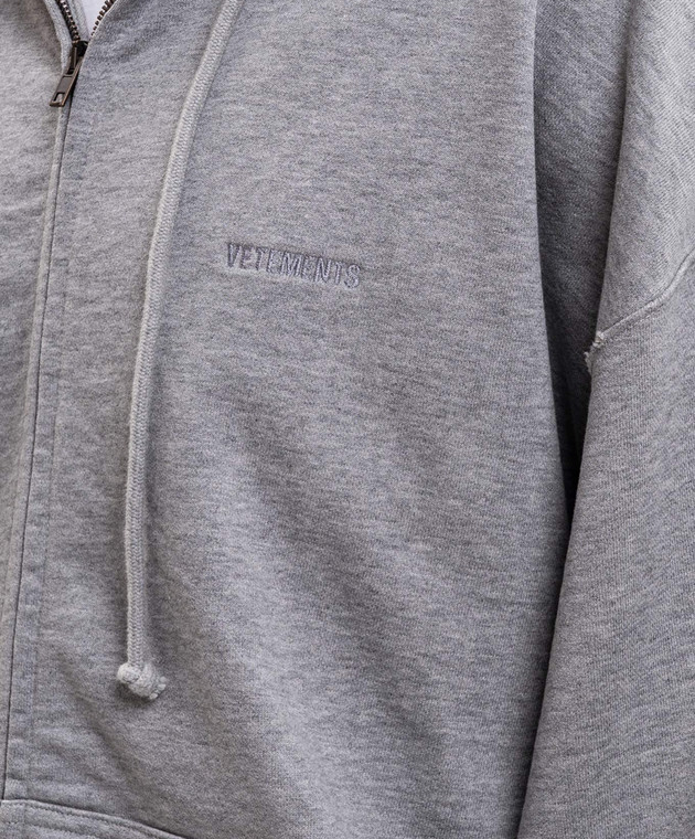 Vetements Серая меланжевая спортивная куртка с принтом MH27ZU151G изображение 5