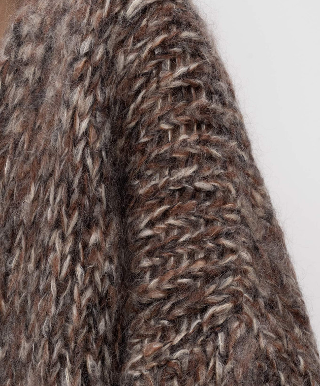 Brunello Cucinelli Коричневий кардиган з вовною MLC350716P зображення 5