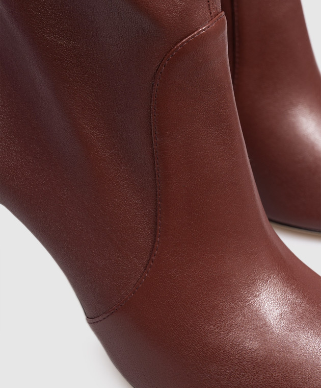 Stuart Weitzman Бордові шкіряні ботильйони POWER SJ974 зображення 5