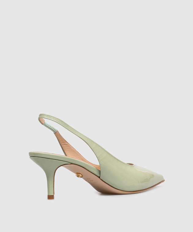 Babe Pay Pls Зеленые кожаные лакированные слингбеки 215604LA изображение 3