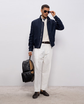 Brunello Cucinelli Белые брюки с льном MH262F1130