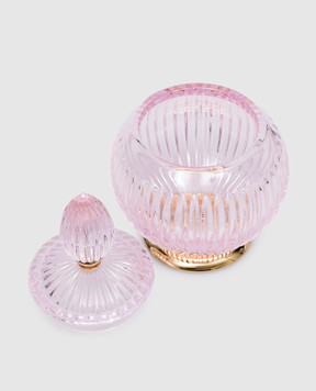 Treesseci Рожевий кришталевий органайзер для ватних дисків та паличок Elegance EL49AROGD