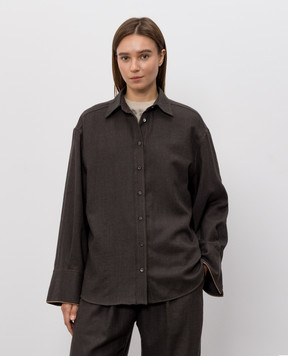 Brunello Cucinelli Коричневая рубашка из шерсти MP550M1M06