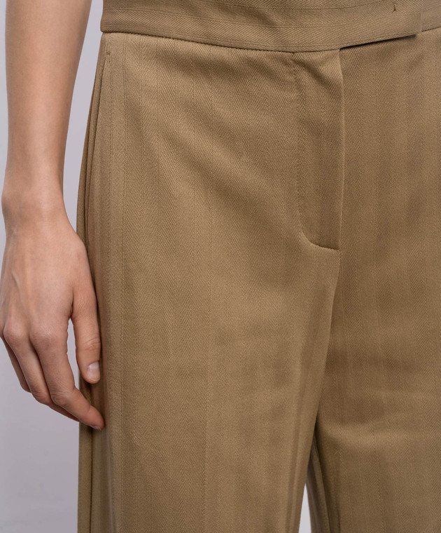 Max Mara Коричневі штани у візерунок MXMOLIATO зображення 5