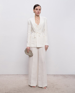 Twinset Белый жакет с леном на запах 261TP2453