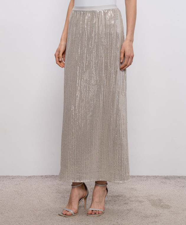 Max & Co Бежева спідниця ECO з паєтками MCOECO зображення 3