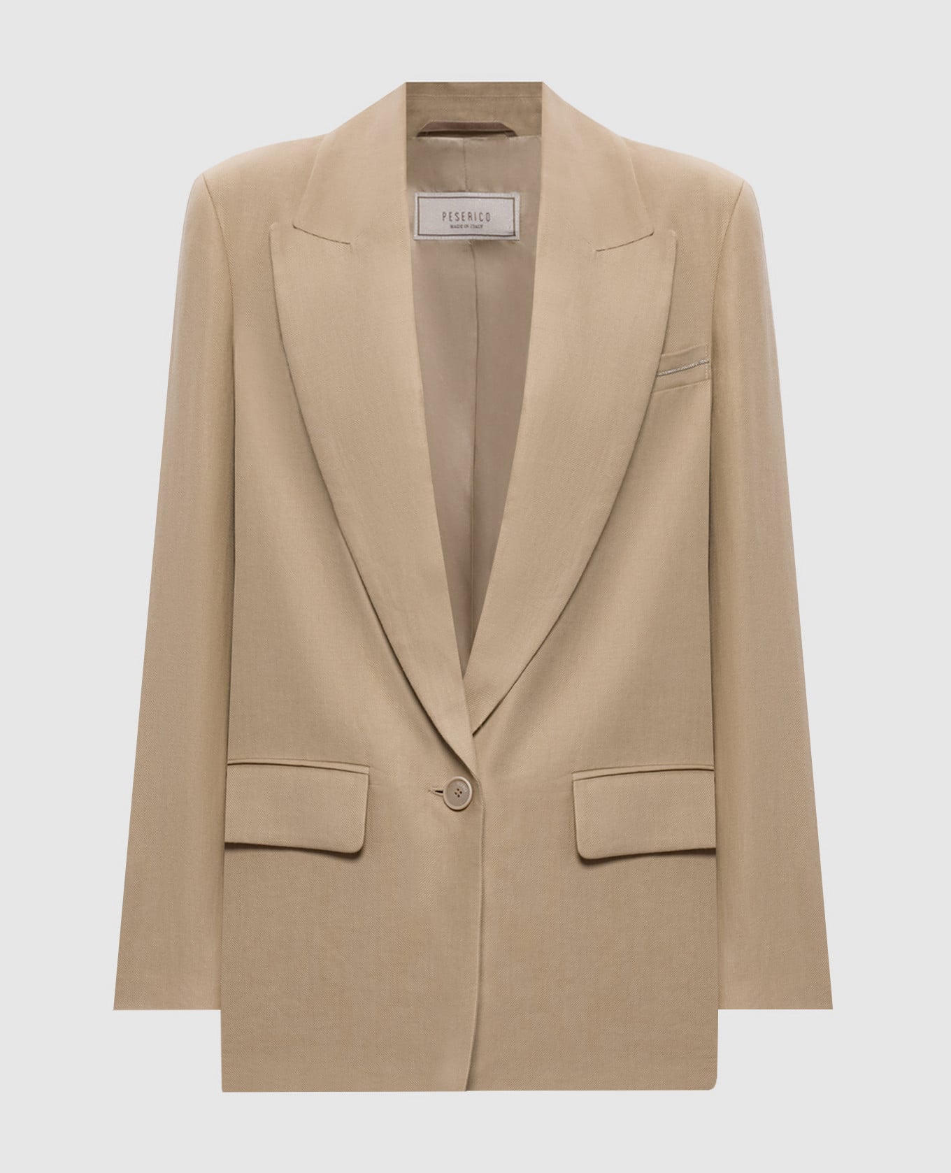 Бежевый жакет из льна