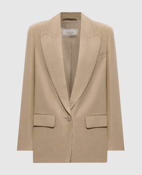 Peserico Бежевый жакет из льна A0111602606