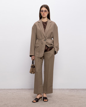 Brunello Cucinelli Коричневий жакет з льоном MH1267591